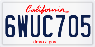 CA license plate 6WUC705