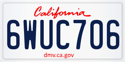 CA license plate 6WUC706