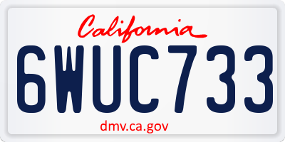 CA license plate 6WUC733