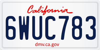 CA license plate 6WUC783