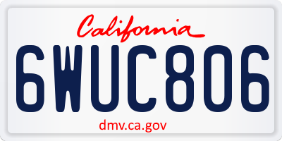 CA license plate 6WUC806