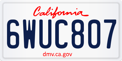 CA license plate 6WUC807