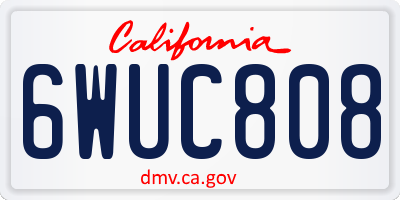 CA license plate 6WUC808