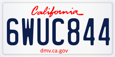 CA license plate 6WUC844