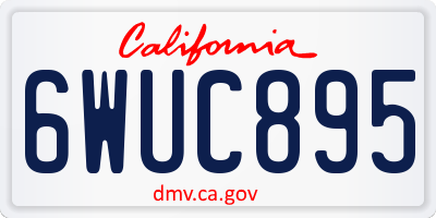 CA license plate 6WUC895