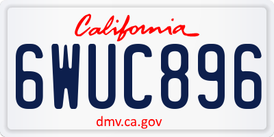 CA license plate 6WUC896