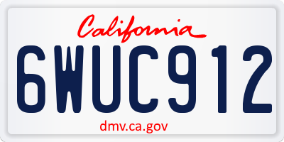 CA license plate 6WUC912