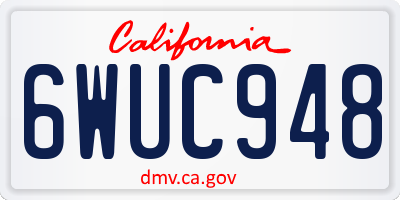 CA license plate 6WUC948
