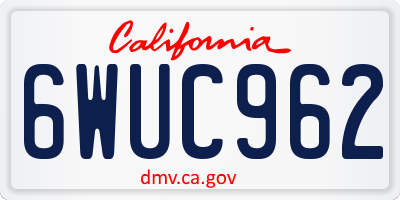 CA license plate 6WUC962