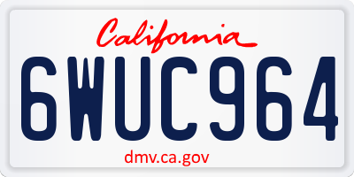 CA license plate 6WUC964