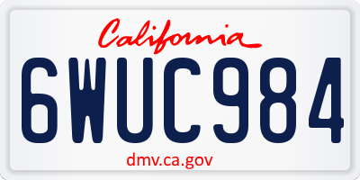 CA license plate 6WUC984