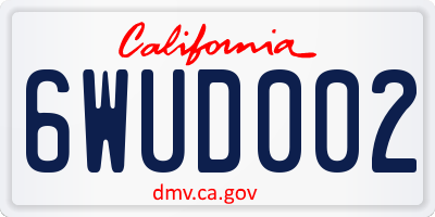 CA license plate 6WUD002
