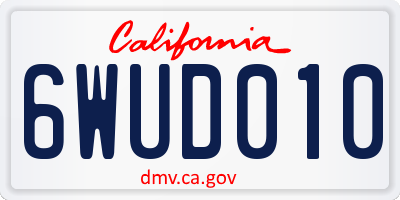 CA license plate 6WUD010