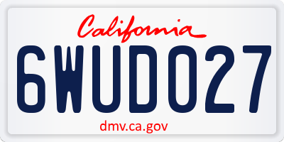 CA license plate 6WUD027