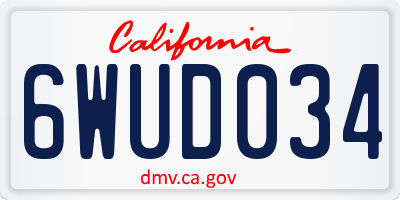 CA license plate 6WUD034