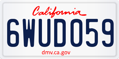 CA license plate 6WUD059