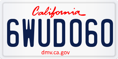 CA license plate 6WUD060