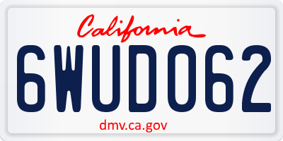 CA license plate 6WUD062