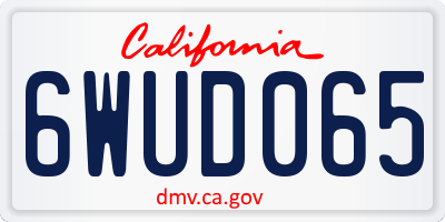 CA license plate 6WUD065