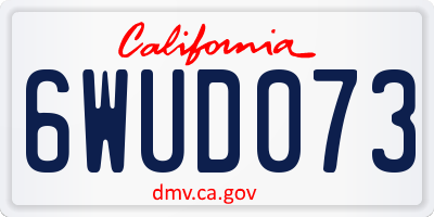 CA license plate 6WUD073