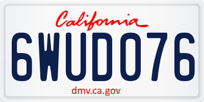 CA license plate 6WUD076