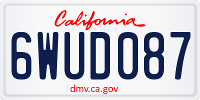 CA license plate 6WUD087