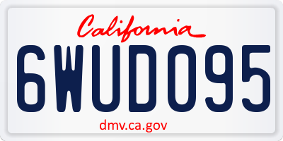 CA license plate 6WUD095