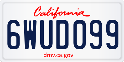 CA license plate 6WUD099