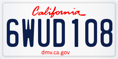 CA license plate 6WUD108