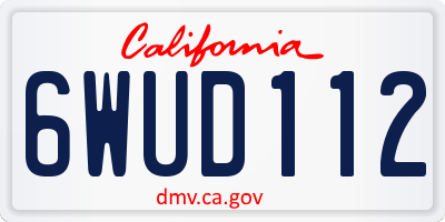 CA license plate 6WUD112