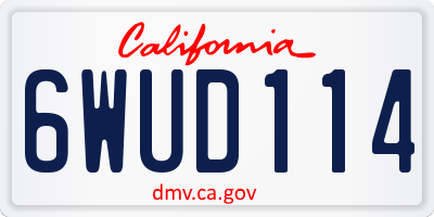 CA license plate 6WUD114