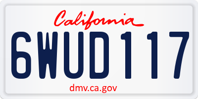 CA license plate 6WUD117
