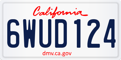 CA license plate 6WUD124