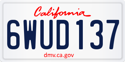 CA license plate 6WUD137