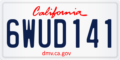 CA license plate 6WUD141