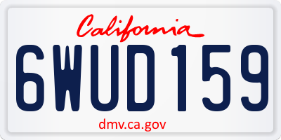 CA license plate 6WUD159