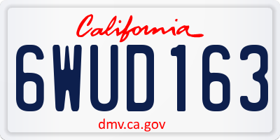 CA license plate 6WUD163