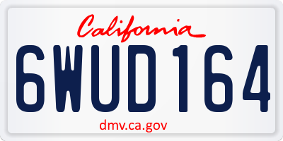 CA license plate 6WUD164