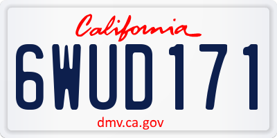 CA license plate 6WUD171