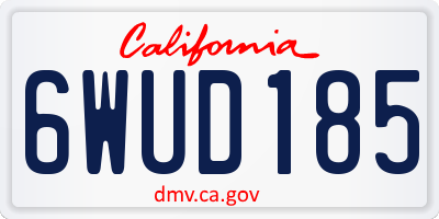 CA license plate 6WUD185