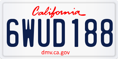 CA license plate 6WUD188