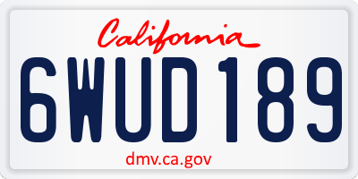 CA license plate 6WUD189