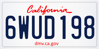 CA license plate 6WUD198
