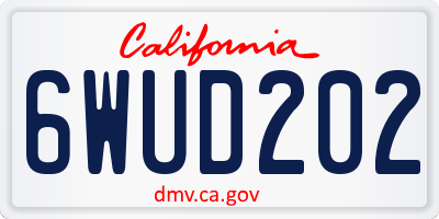 CA license plate 6WUD202