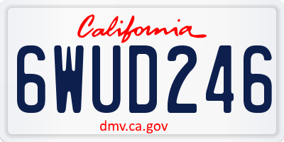 CA license plate 6WUD246