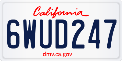 CA license plate 6WUD247