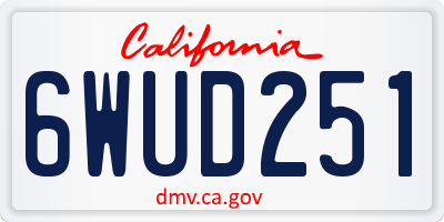 CA license plate 6WUD251