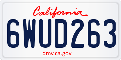 CA license plate 6WUD263