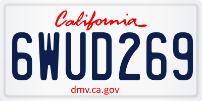 CA license plate 6WUD269