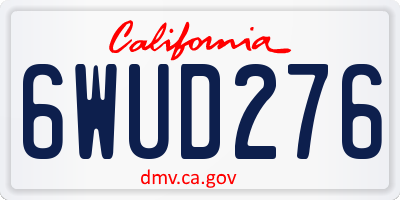 CA license plate 6WUD276